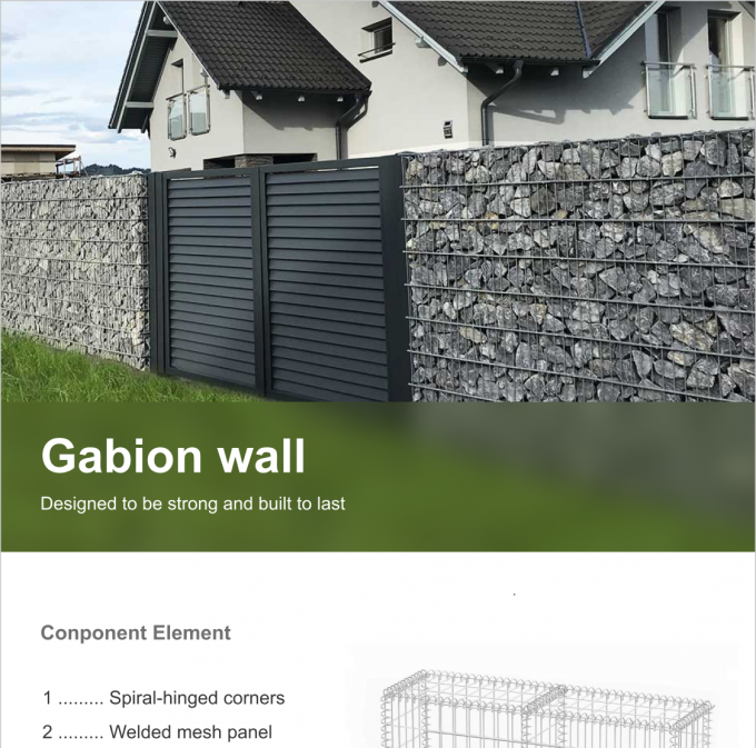 Galfan 200x100x50 Gabion Metal Planter Box Gabion Rock Box Przeciwko korozji 2